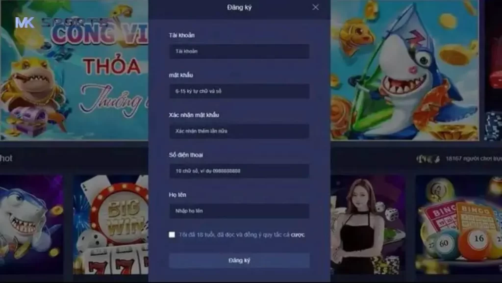 Hướng dẫn chi tiết cách đăng ký tài khoản MK sports trên Website